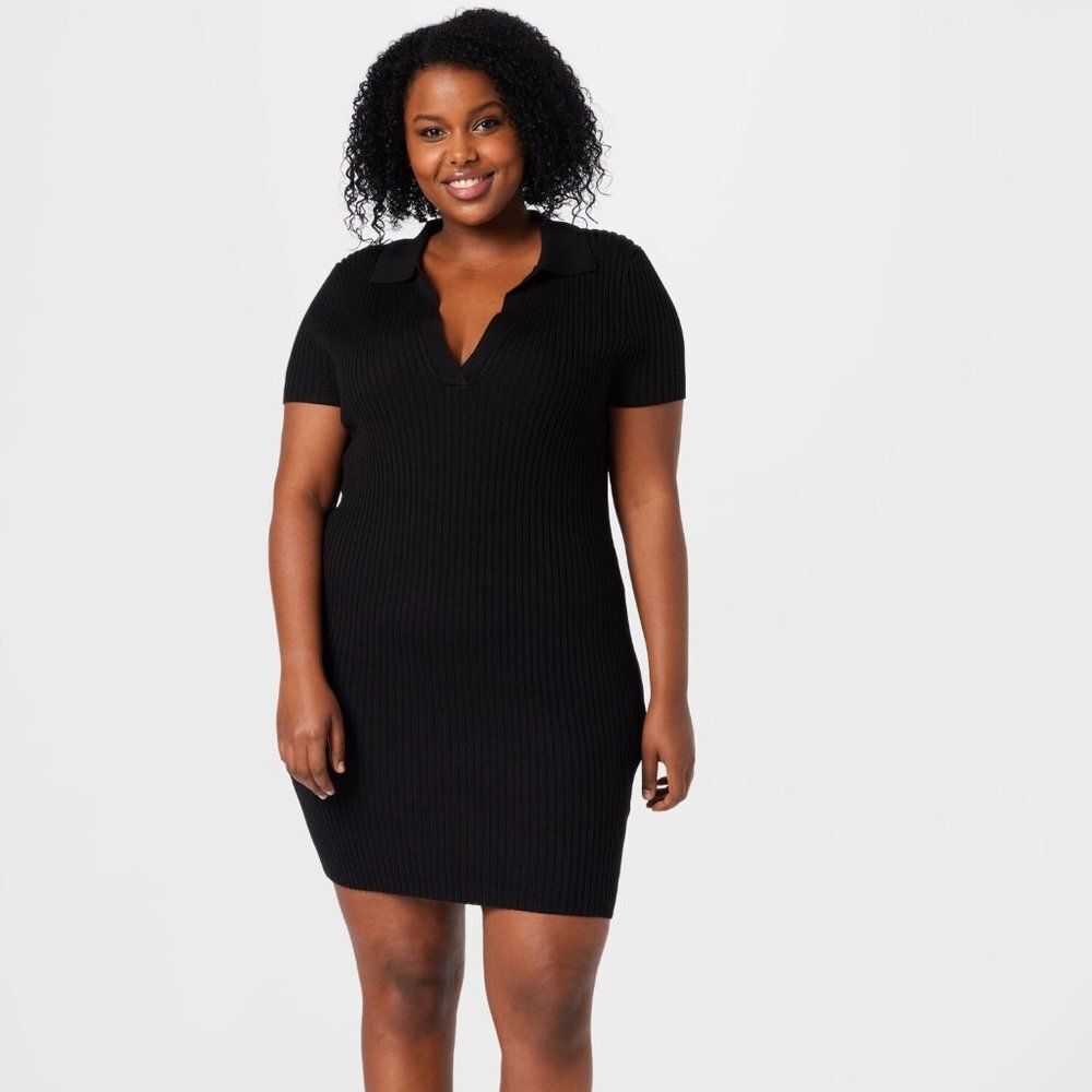 Cotton On Curve Knit Polo Mini Dress